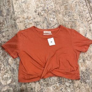 NWT Urban Outfitters Burnt Orange Twist Front Cropped Top